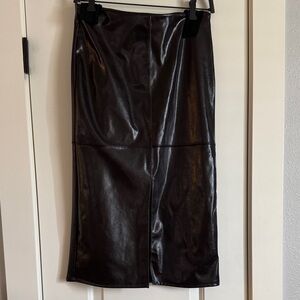 Elegant Black Leather Skirt by A New Day